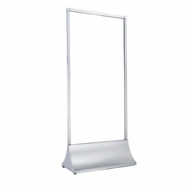 Curved base vertical screen - brushed silver - Image 2