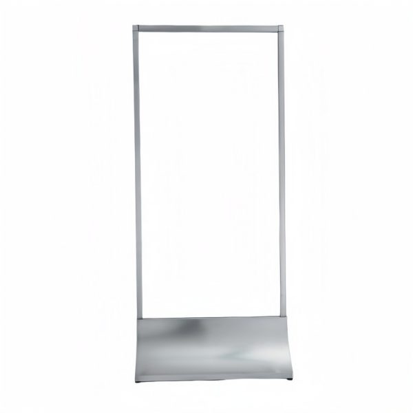 Curved base vertical screen - brushed silver