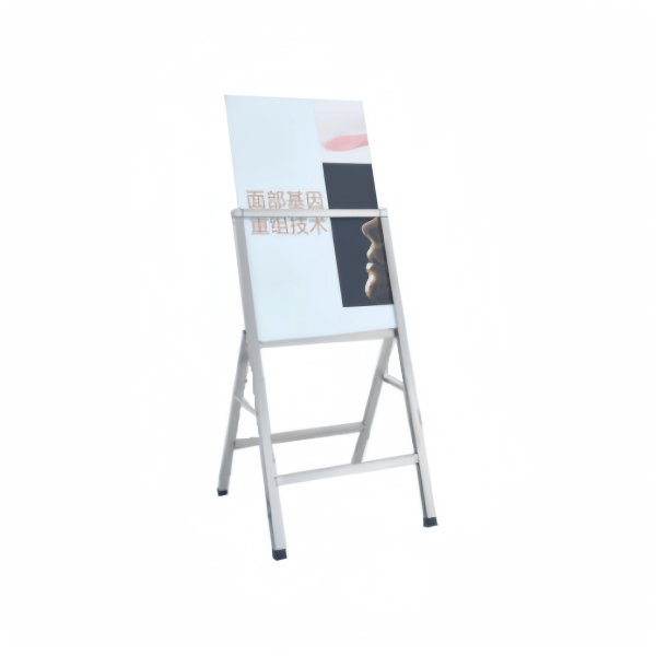 Stainless steel poster stand - brushed silver